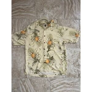 Tommy Bahama Men's Hawaiian Shirt 100% Silk Pineapple Print Summer Fun‎ Size M